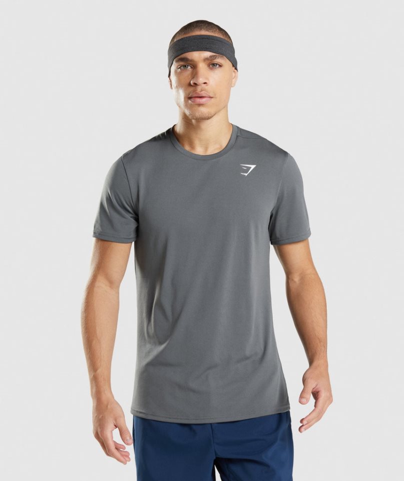 Men\'s Gymshark Arrival T-Shirts Grey | CA 6ND5A1